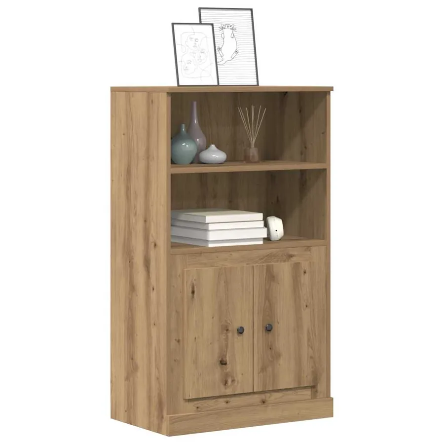 Buffet haut chêne artisanal 60x35,5x103,5 cm bois d'ingénierie - 3