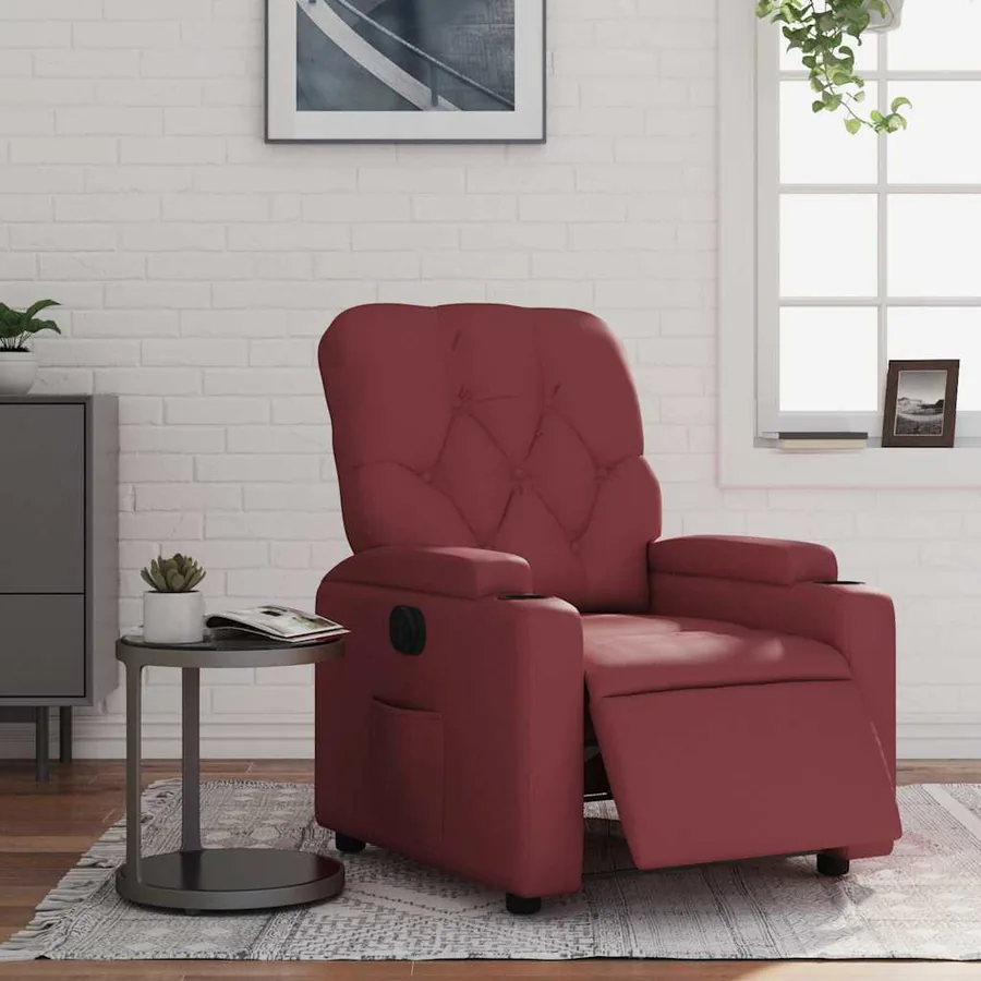 Fauteuil inclinable électrique Rouge bordeaux Similicuir - 16