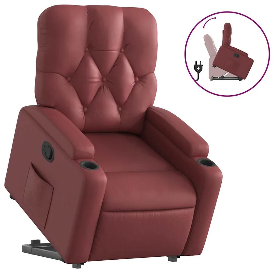 Fauteuil inclinable Rouge bordeaux Similicuir - 2