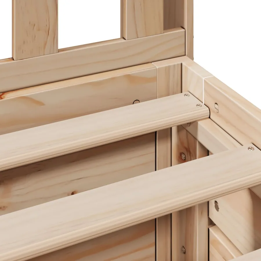 Lit bibliothèque sans matelas 75x190 cm bois de pin massif - 13