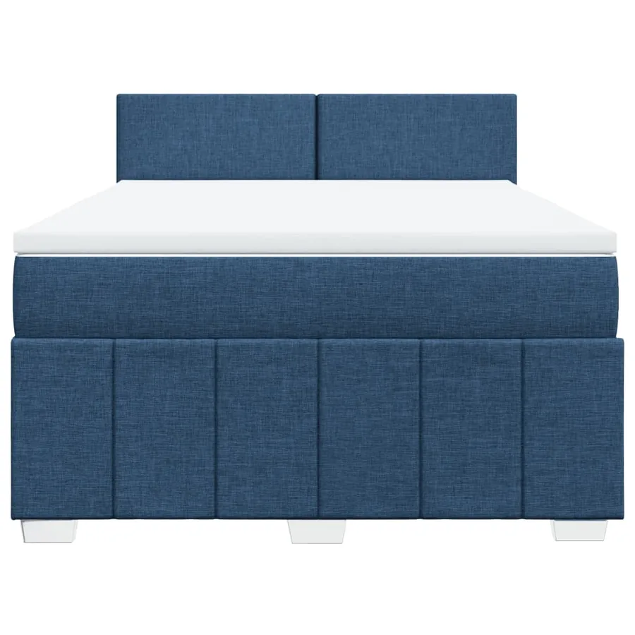 Sommier à lattes de lit avec matelas Bleu 160x200 cm Tissu - 6
