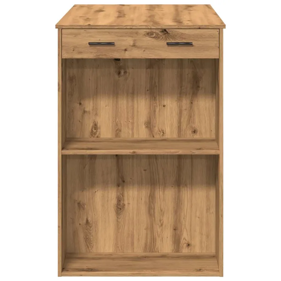 Table de bar chêne artisanal 102x70x103,5 cm bois d'ingénierie - 6