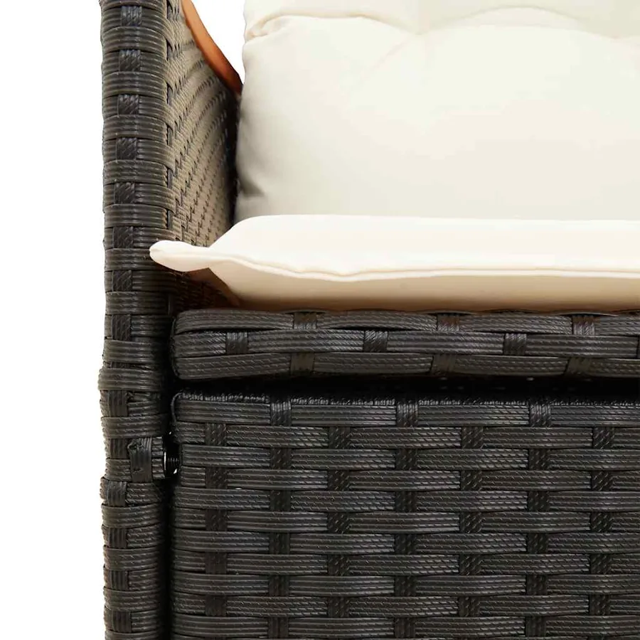 Ensemble à manger de jardin 9pcs coussins noir résine tressée - 8