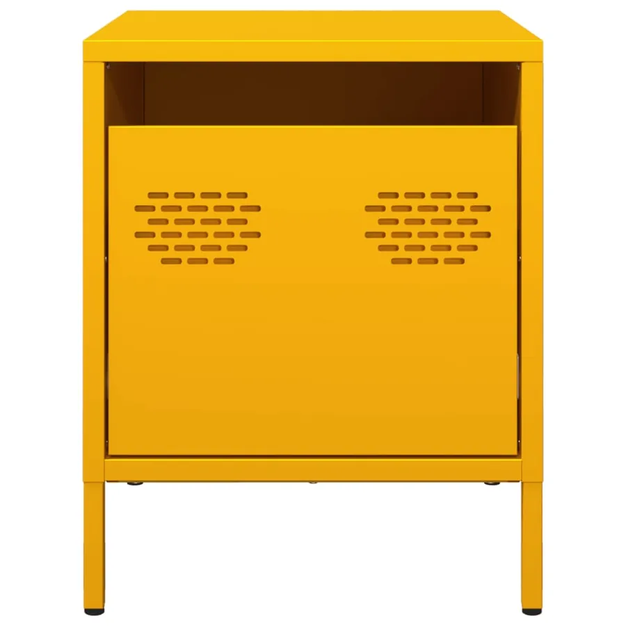 Tables de chevet 2 pcs jaune moutarde 35x39x43,5 cm acier - 5