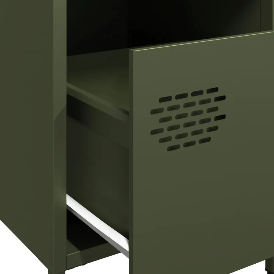 Tables de chevet 2 pcs vert olive 35x39x43,5 cm acier - 10