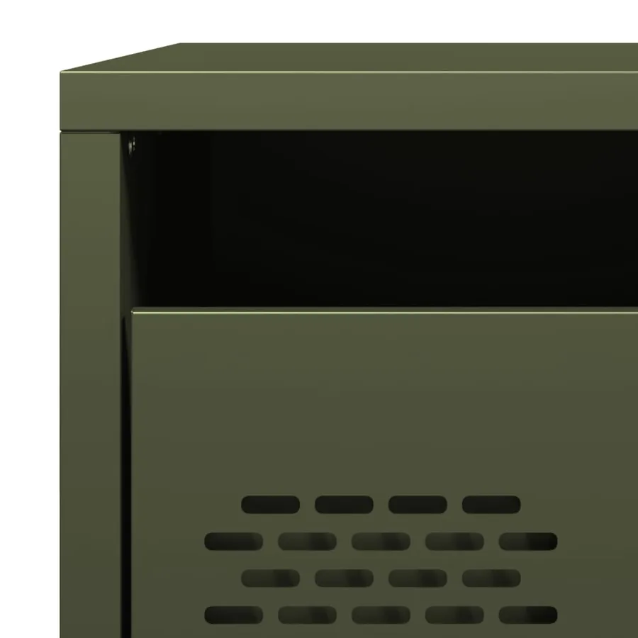 Tables de chevet 2 pcs vert olive 35x39x43,5 cm acier - 11