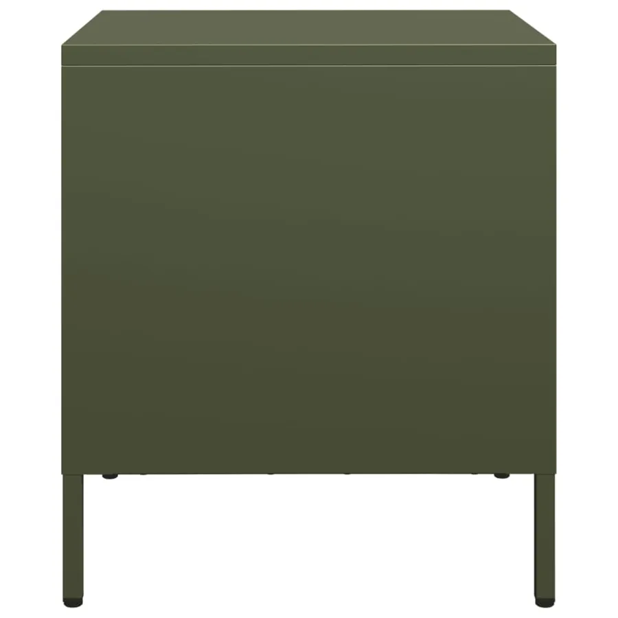 Tables de chevet 2 pcs vert olive 35x39x43,5 cm acier - 7