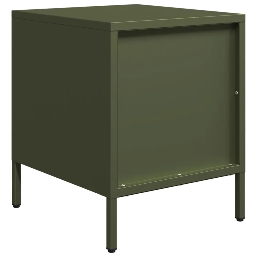 Tables de chevet 2 pcs vert olive 35x39x43,5 cm acier - 8