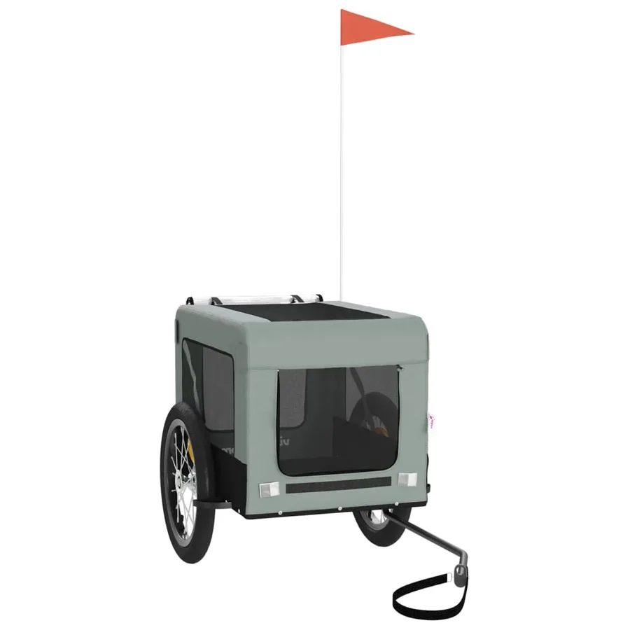 Remorque de vélo pour animaux de compagnie gris et noir - 2