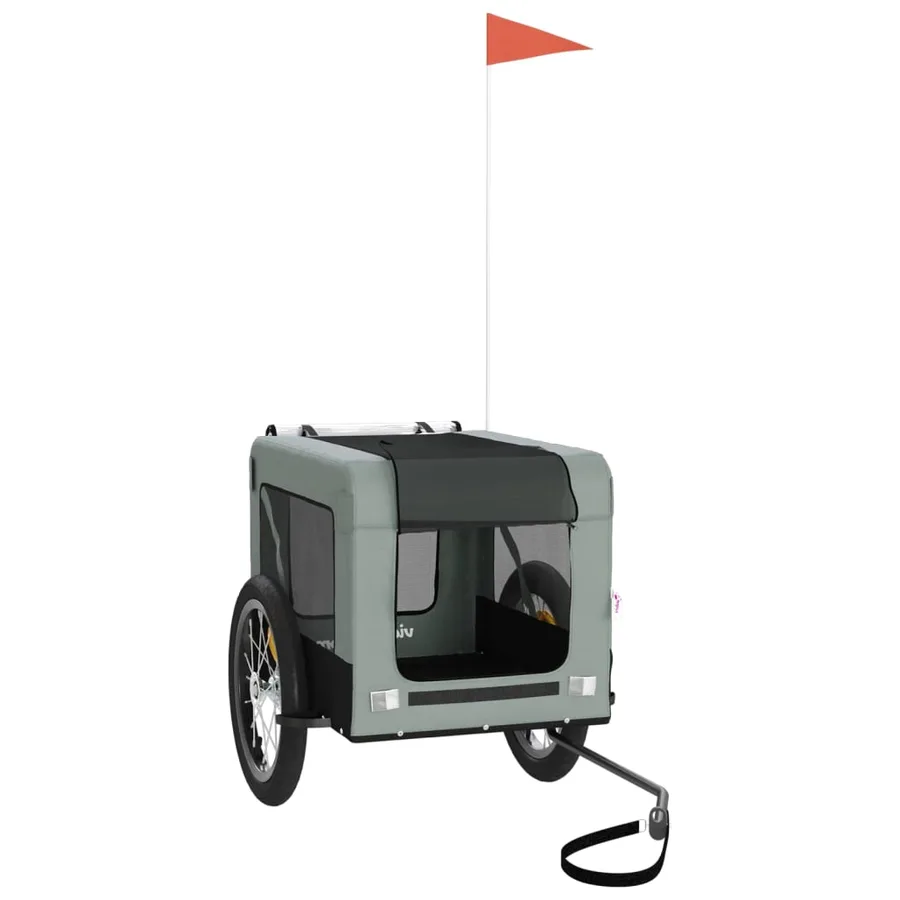 Remorque de vélo pour animaux de compagnie gris et noir - 3