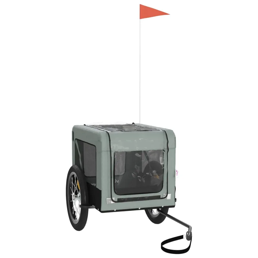 Remorque de vélo pour animaux de compagnie gris et noir - 4