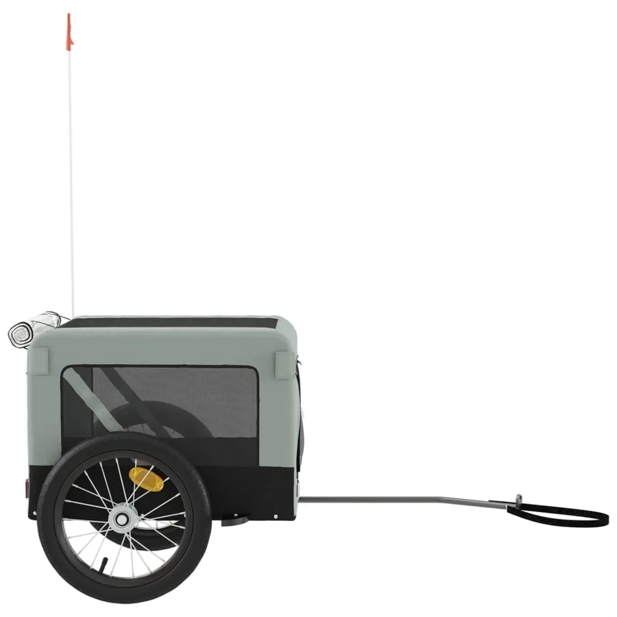 Remorque de vélo pour animaux de compagnie gris et noir - 7