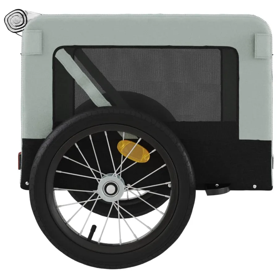 Remorque de vélo pour animaux de compagnie gris et noir - 8