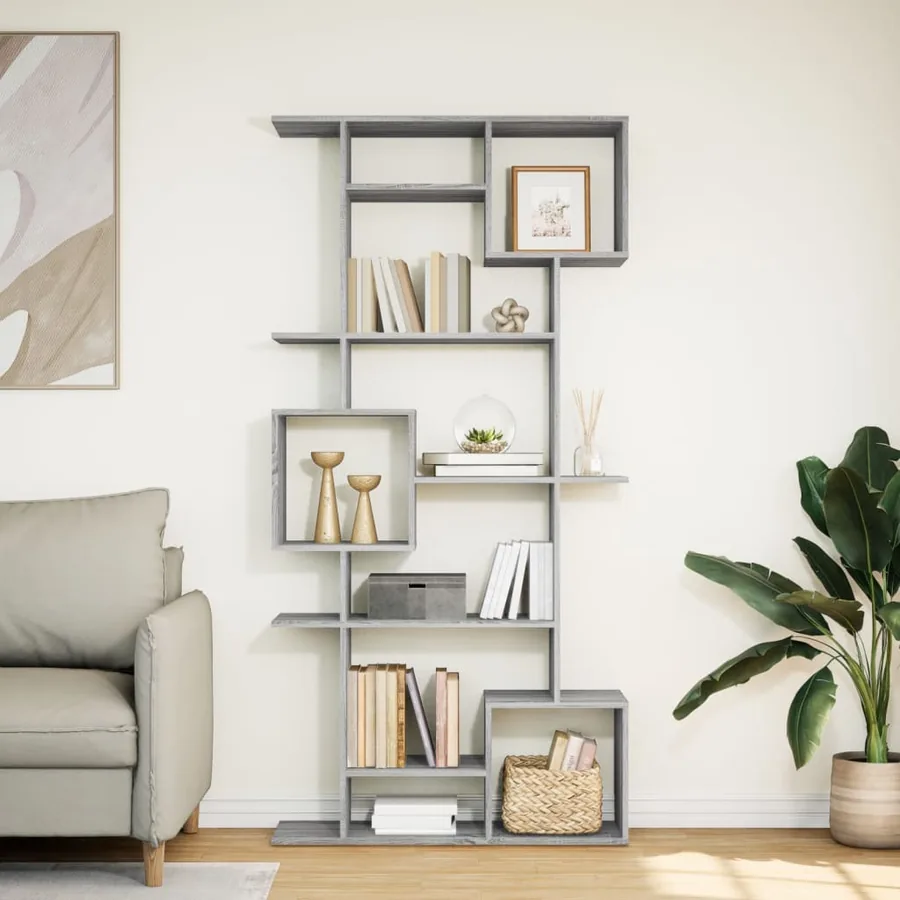 Bibliothèque sonoma gris 92x29x188 cm bois d'ingénierie - 3