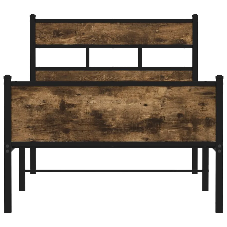 Cadre de lit sans matelas chêne fumé 90x200cm bois d'ingénierie - 4