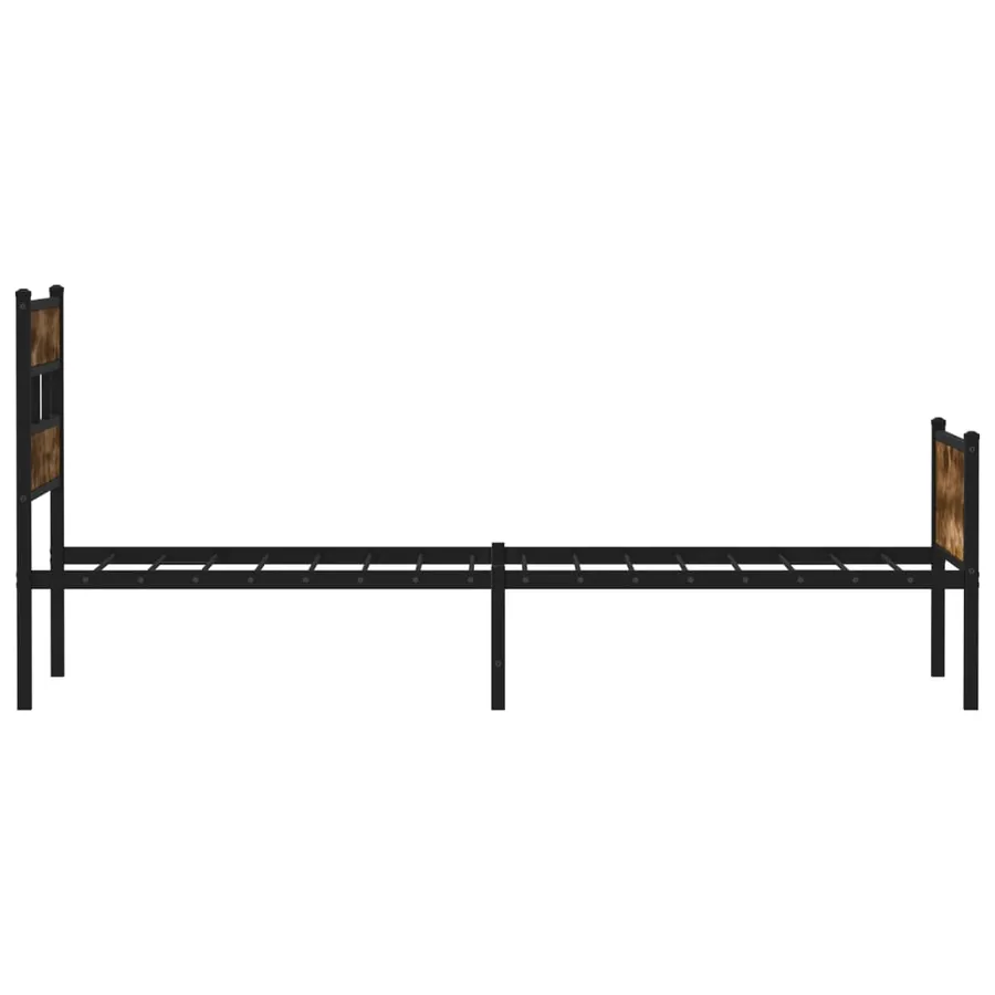 Cadre de lit sans matelas chêne fumé 90x200cm bois d'ingénierie - 5