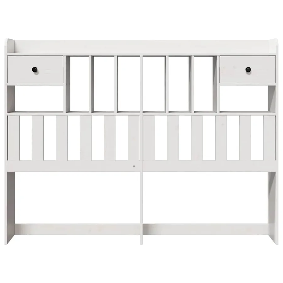 Tête de lit avec rangement blanc 160 cm bois massif de pin - 3