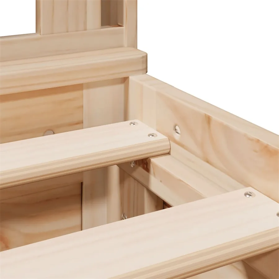 Lit bibliothèque sans matelas 180x200 cm bois massif de pin - 13