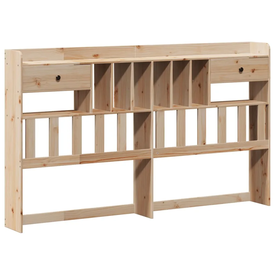 Lit bibliothèque sans matelas 180x200 cm bois massif de pin - 7