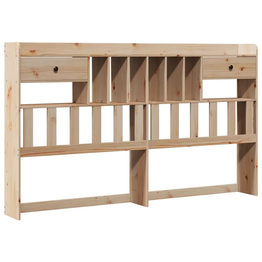 Lit bibliothèque sans matelas 180x200 cm bois massif de pin - 7