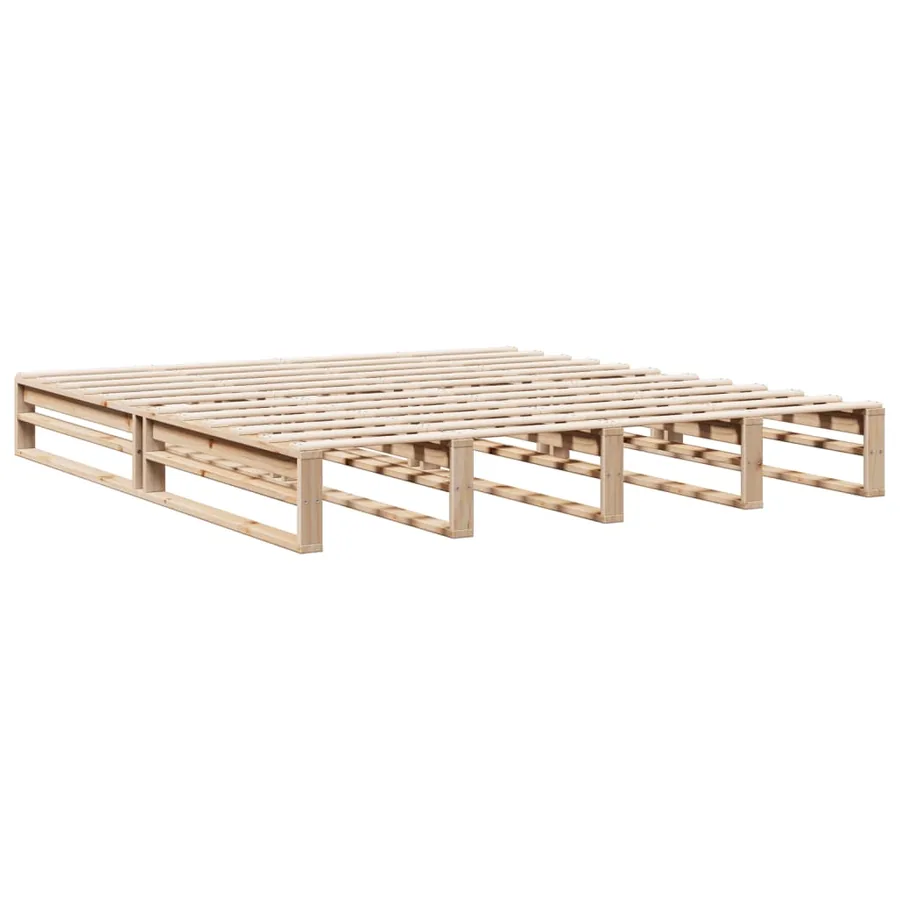 Lit bibliothèque sans matelas 180x200 cm bois massif de pin - 8