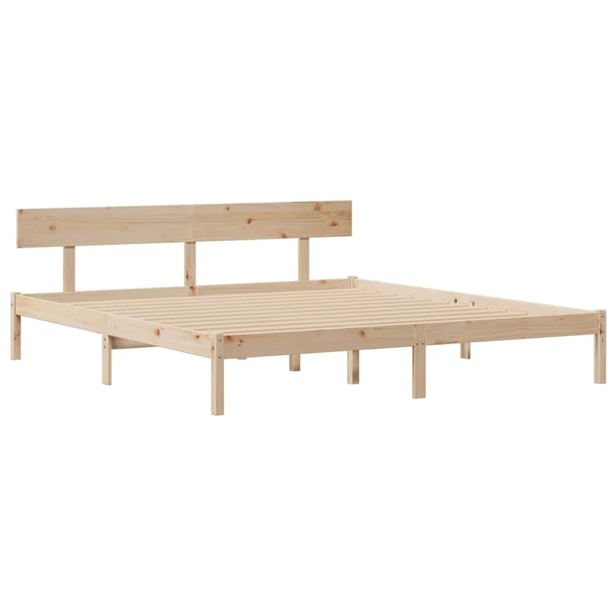 Lit bibliothèque sans matelas 180x200 cm bois massif de pin - 5