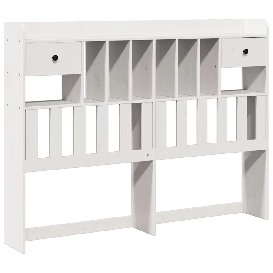 Tête de lit avec rangement blanc 140 cm bois massif de pin - 2