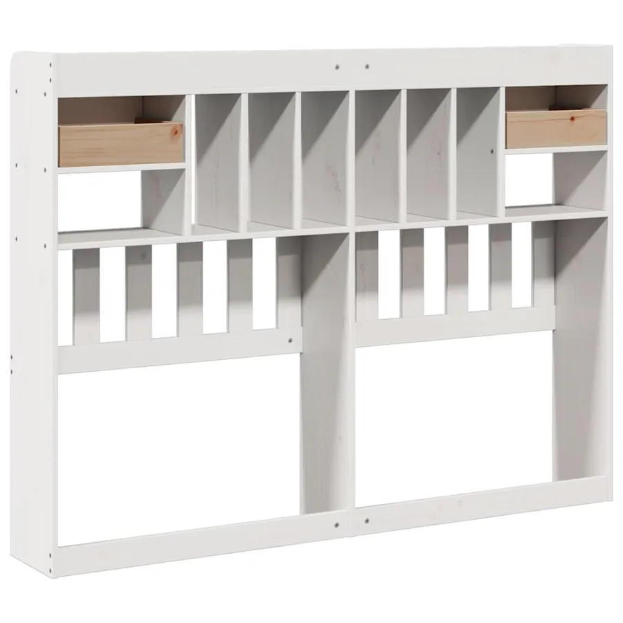 Tête de lit avec rangement blanc 140 cm bois massif de pin - 6