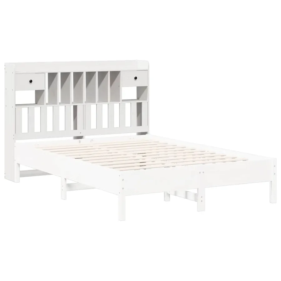 Tête de lit avec rangement blanc 140 cm bois massif de pin - 7