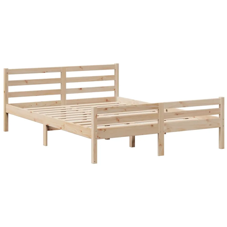 Lit bibliothèque sans matelas 140x200 cm bois massif de pin - 8