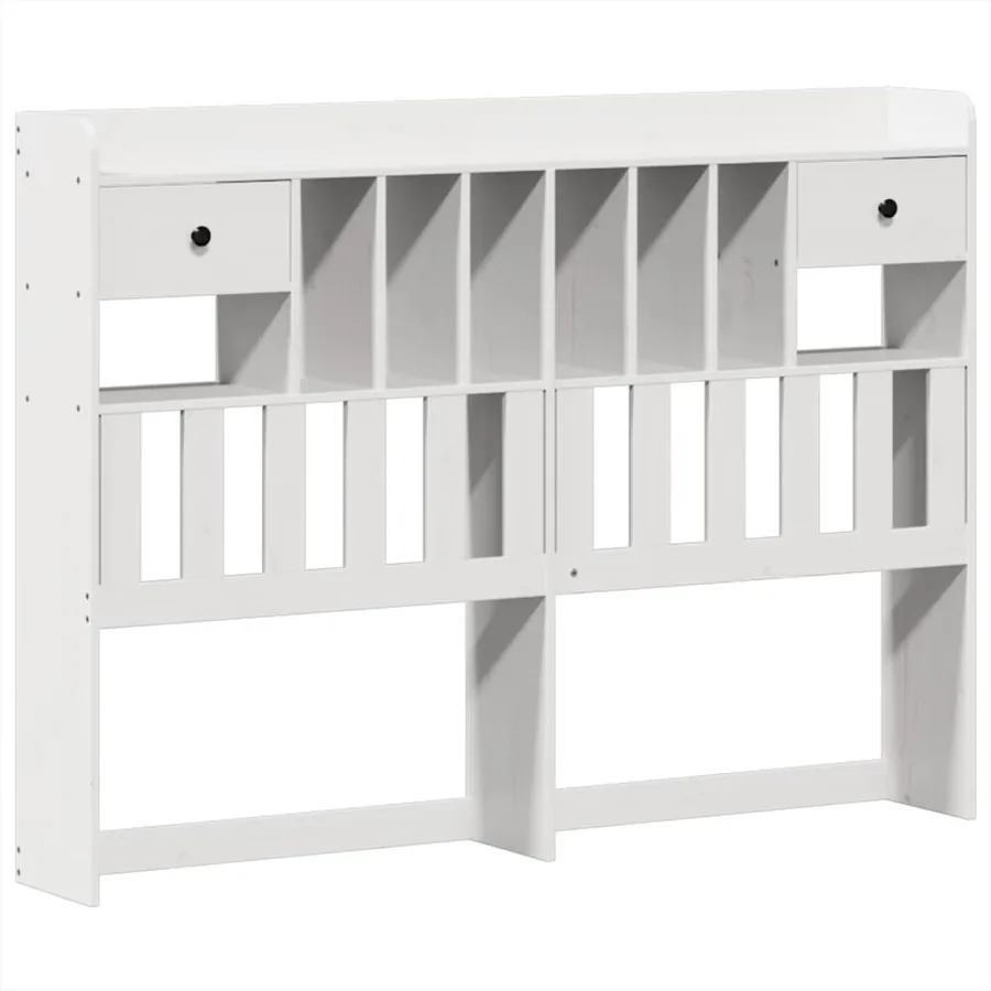 Cadre de lit sans matelas blanc 150x200 cm bois de pin massif - 6