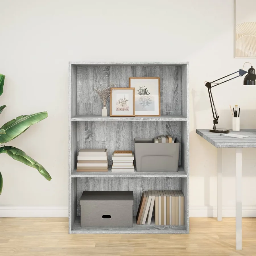 Bibliothèque sonoma gris 80x30x114 cm bois d'ingénierie - 3
