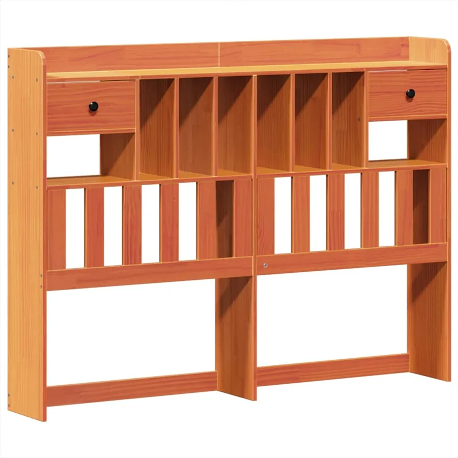 Cadre de lit sans matelas cire marron 150x200cm bois pin massif - 6