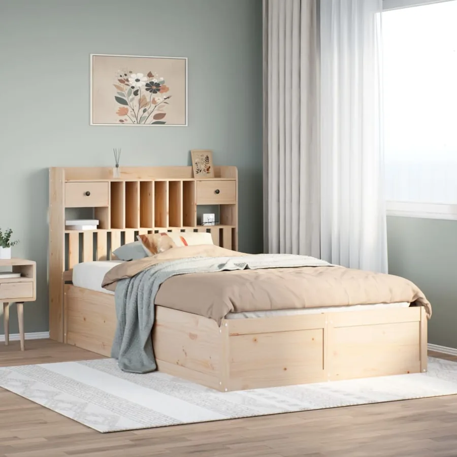 Cadre de lit sans matelas 135x190 cm bois de pin massif