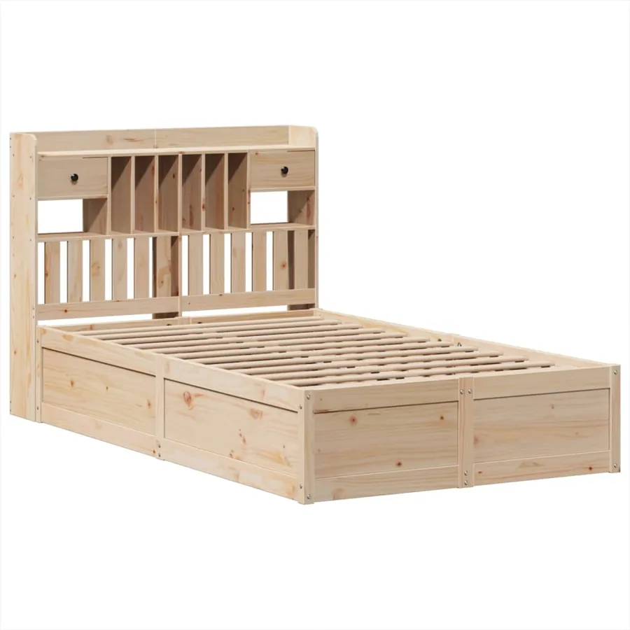Cadre de lit sans matelas 135x190 cm bois de pin massif - 3