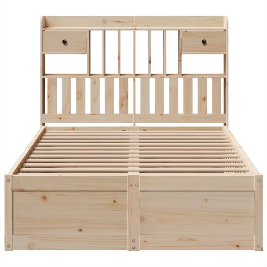 Cadre de lit sans matelas 135x190 cm bois de pin massif - 4