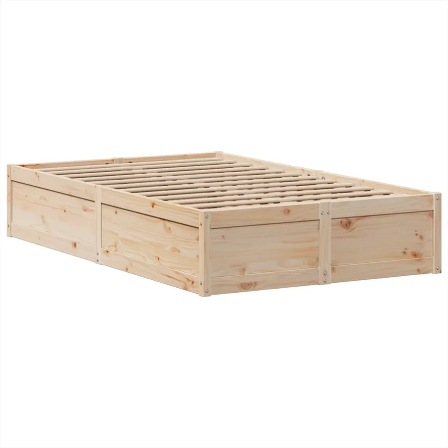 Cadre de lit sans matelas 135x190 cm bois de pin massif - 5