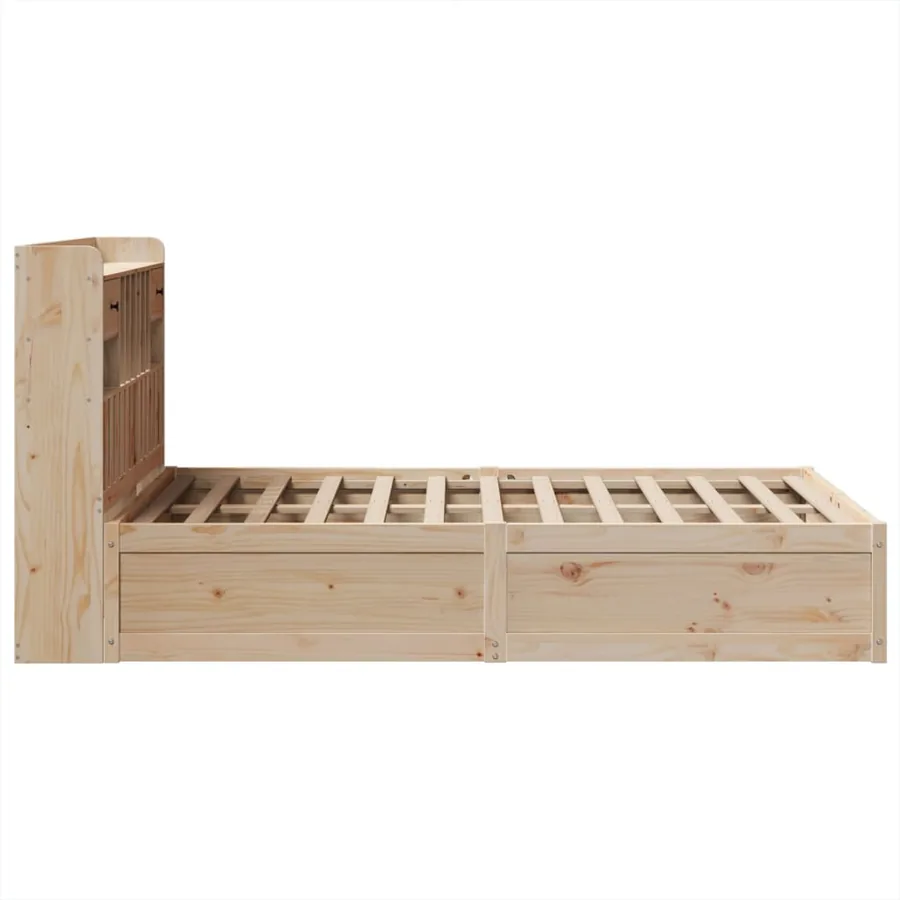 Cadre de lit sans matelas 135x190 cm bois de pin massif - 6