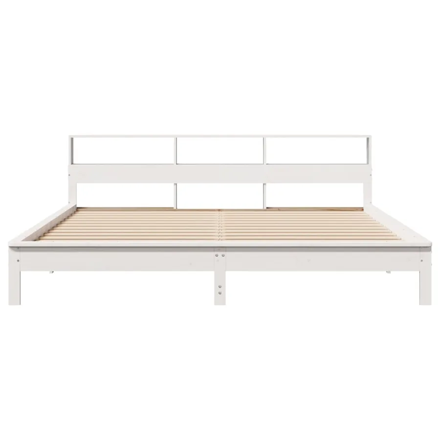 Cadre de lit sans matelas blanc 180x200 cm bois massif de pin - 4