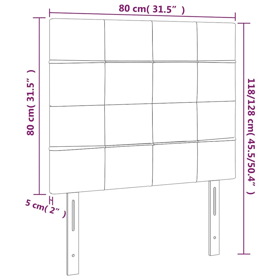 Tête de lit Vert foncé 80x5x118/128 cm Velours - 8