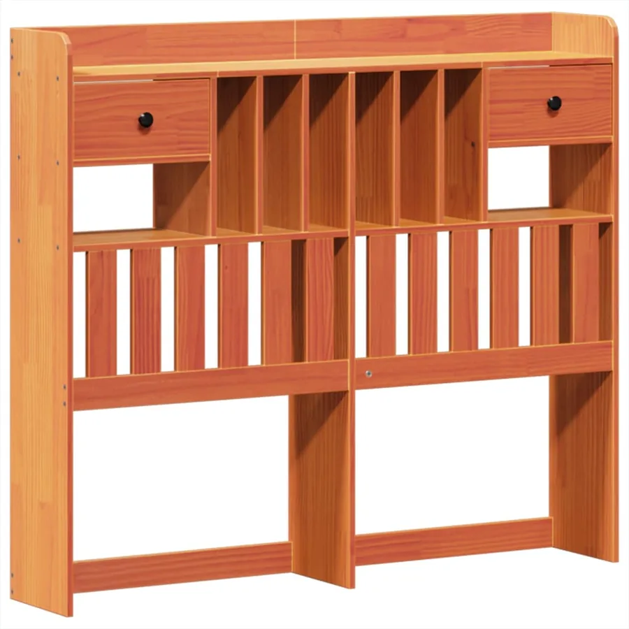 Cadre de lit sans matelas cire marron 135x190cm bois pin massif - 6