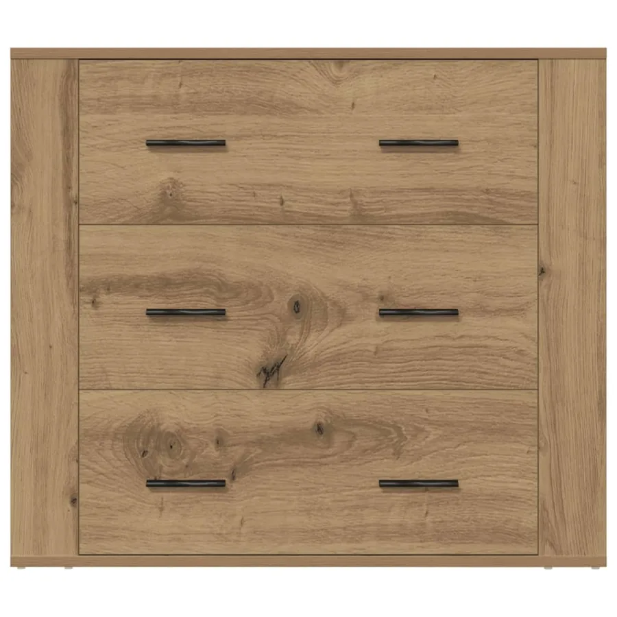 Buffet chêne artisanal 80x33x70 cm bois d'ingénierie - 5