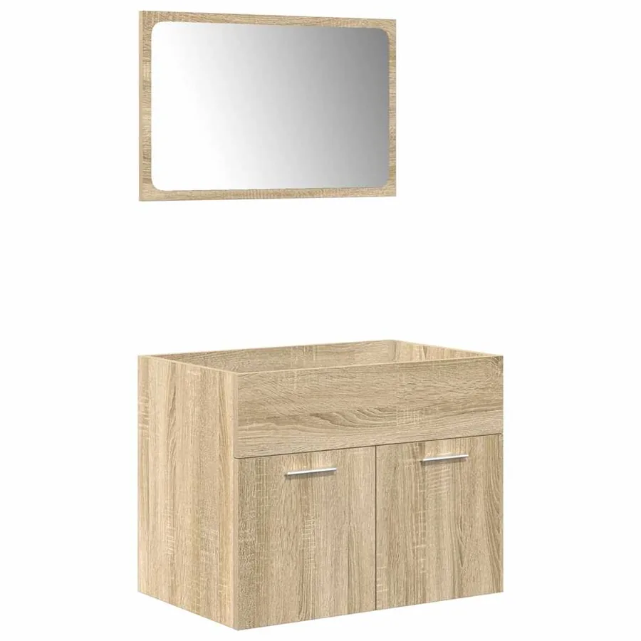 Ensemble de meubles de salle de bain 5 pcs chêne sonoma - 9