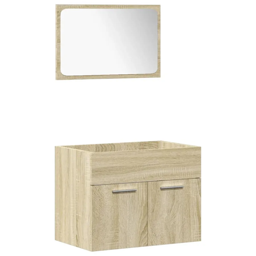 Ensemble de meubles de salle de bain 5 pcs chêne sonoma - 4