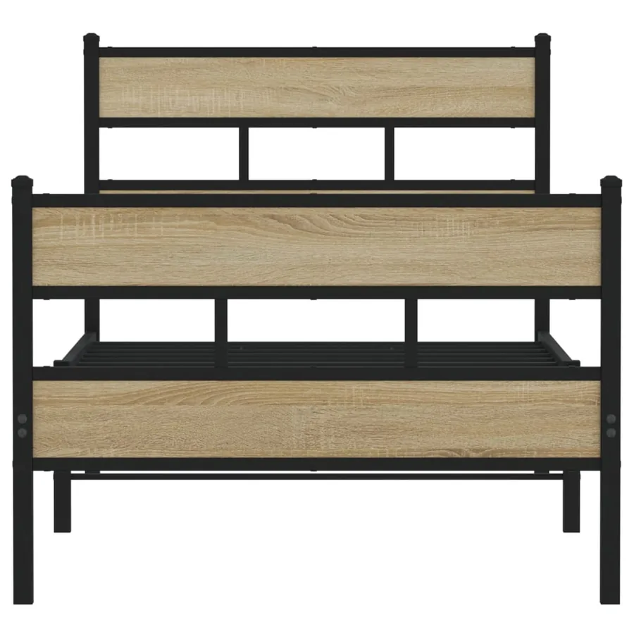 Cadre de lit en métal sans matelas chêne sonoma 80x200 cm - 4