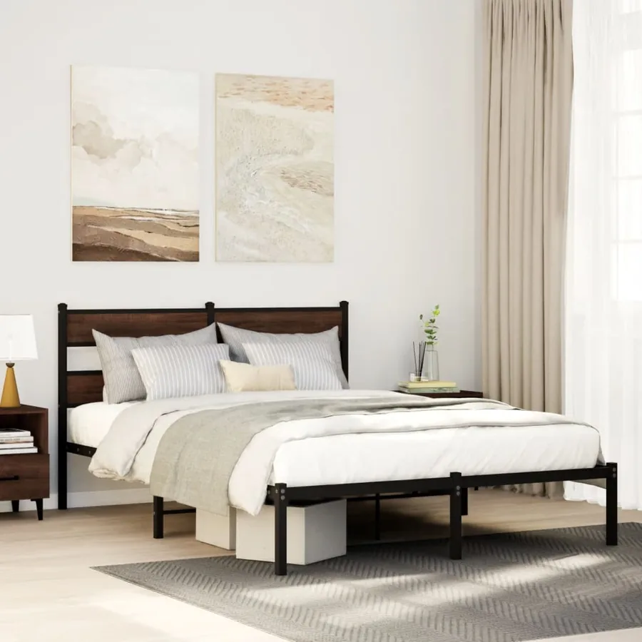 Cadre de lit sans matelas avec tête de lit 140x190 cm
