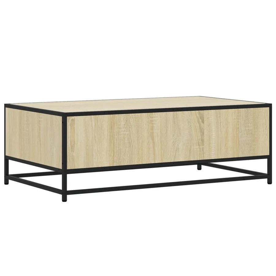 Table basse chêne sonoma 100x57x35cm bois d'ingénierie et métal - 7