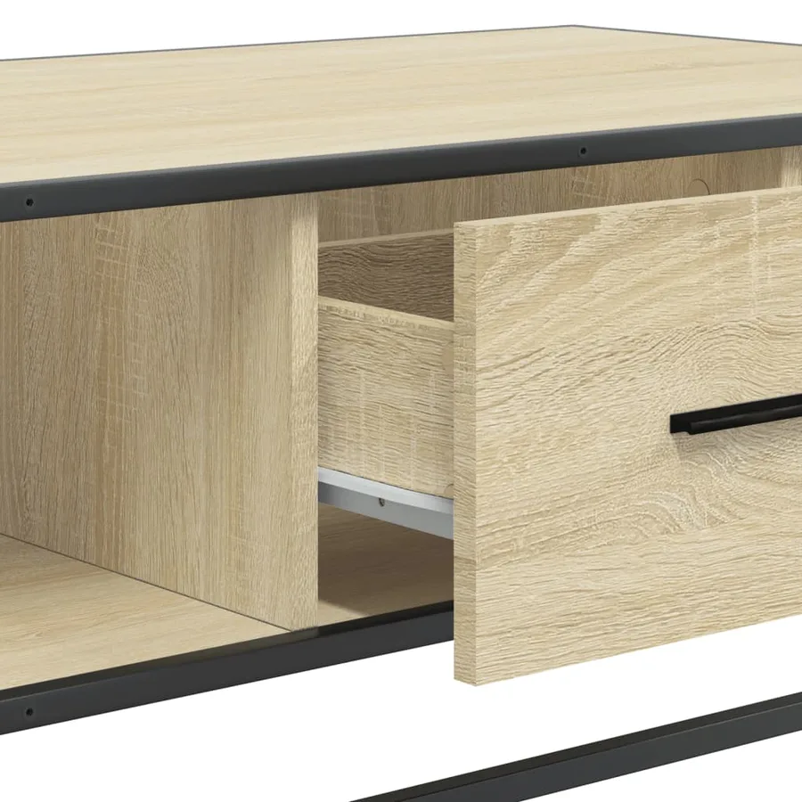 Table basse chêne sonoma 100x57x35cm bois d'ingénierie et métal - 9