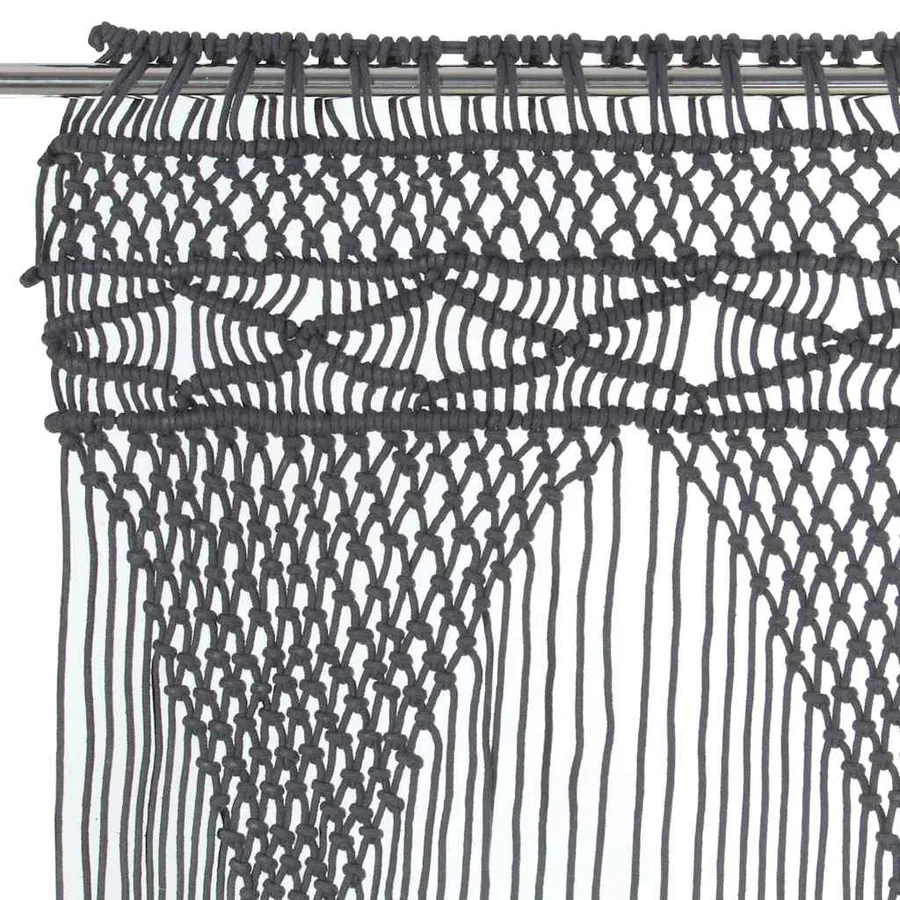 Rideau en macramé Anthracite 140x240 cm Coton - 4