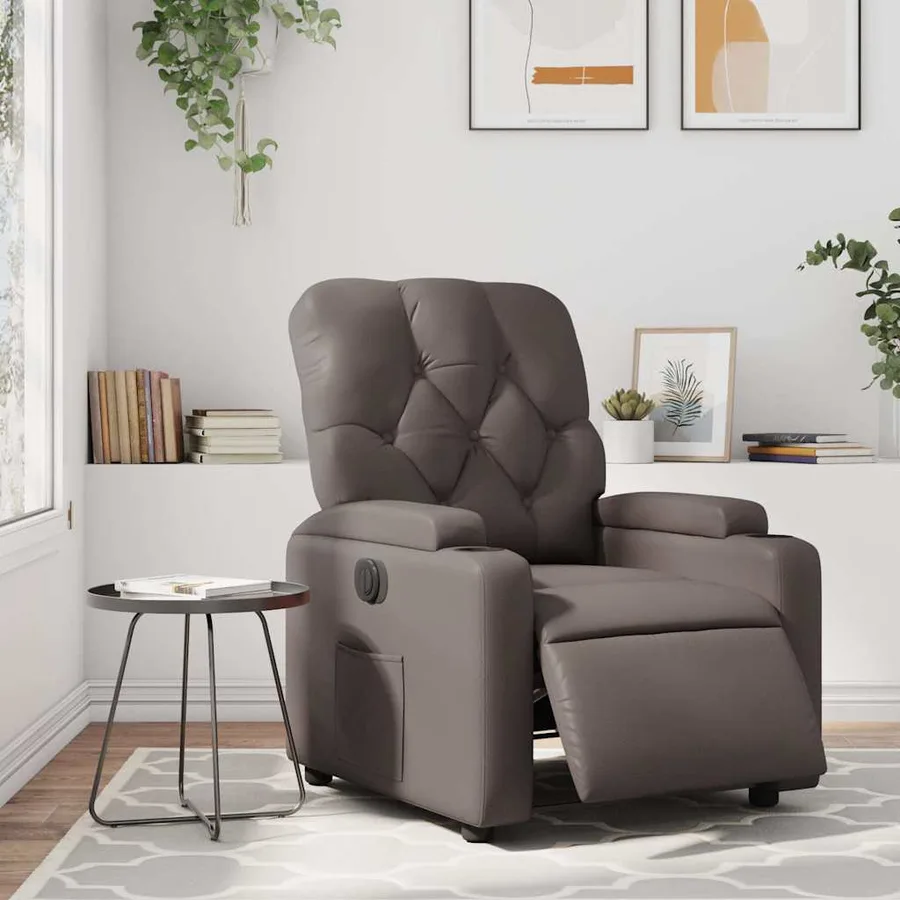 Fauteuil inclinable électrique Marron Similicuir - 16